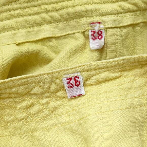 1970s 1980s Vintage Yellow Cotton Vest & Harem Pant Set Sz XS - Picture 6 of 7
